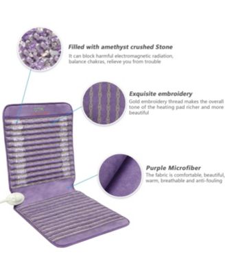 Infrared Heating Pad, Amethyst Heating Pad,Heat Chair Pad, Far Infrared Heating Pad for Lower Back, Upper Back, Memory Function, Auto Turn Off, Carry Bag Included, Size 40'' x 18''