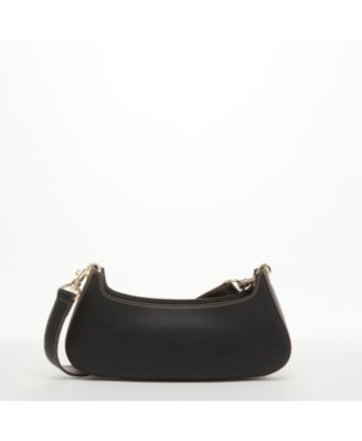 Leather Baguette Bag Small 90s Shoulder Bag Black East West Handbag Y2K  Underarm Minimalist Purse for Everyday & Evening