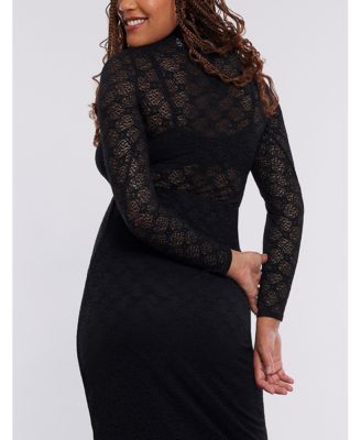 Maternity Long Sleeve Bodycon Mesh Top - Motherhood