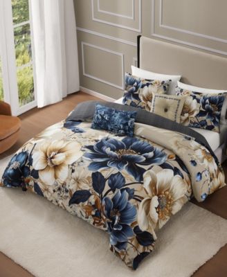 English Manor Cotton Sateen 5-Pc. Reversible Comforter Set, King