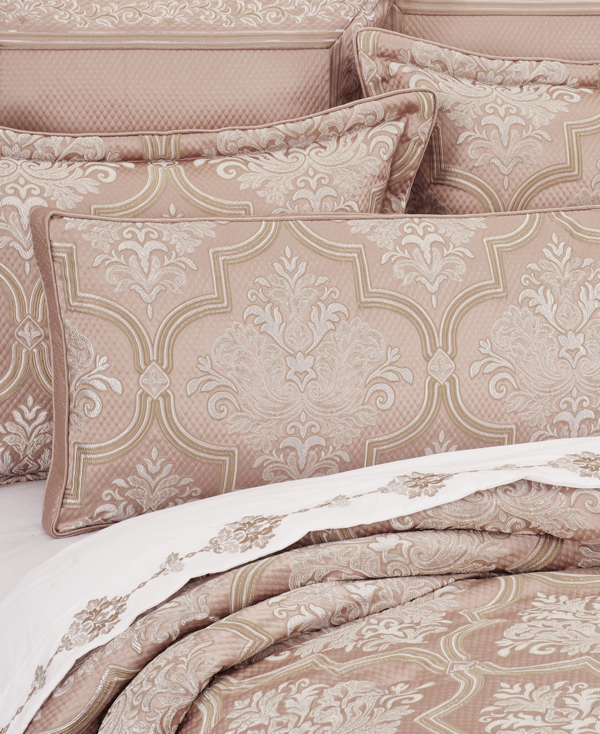 J Queen New York Rosewater Bolster Decorative Pillow, 15" X 52" In Blush