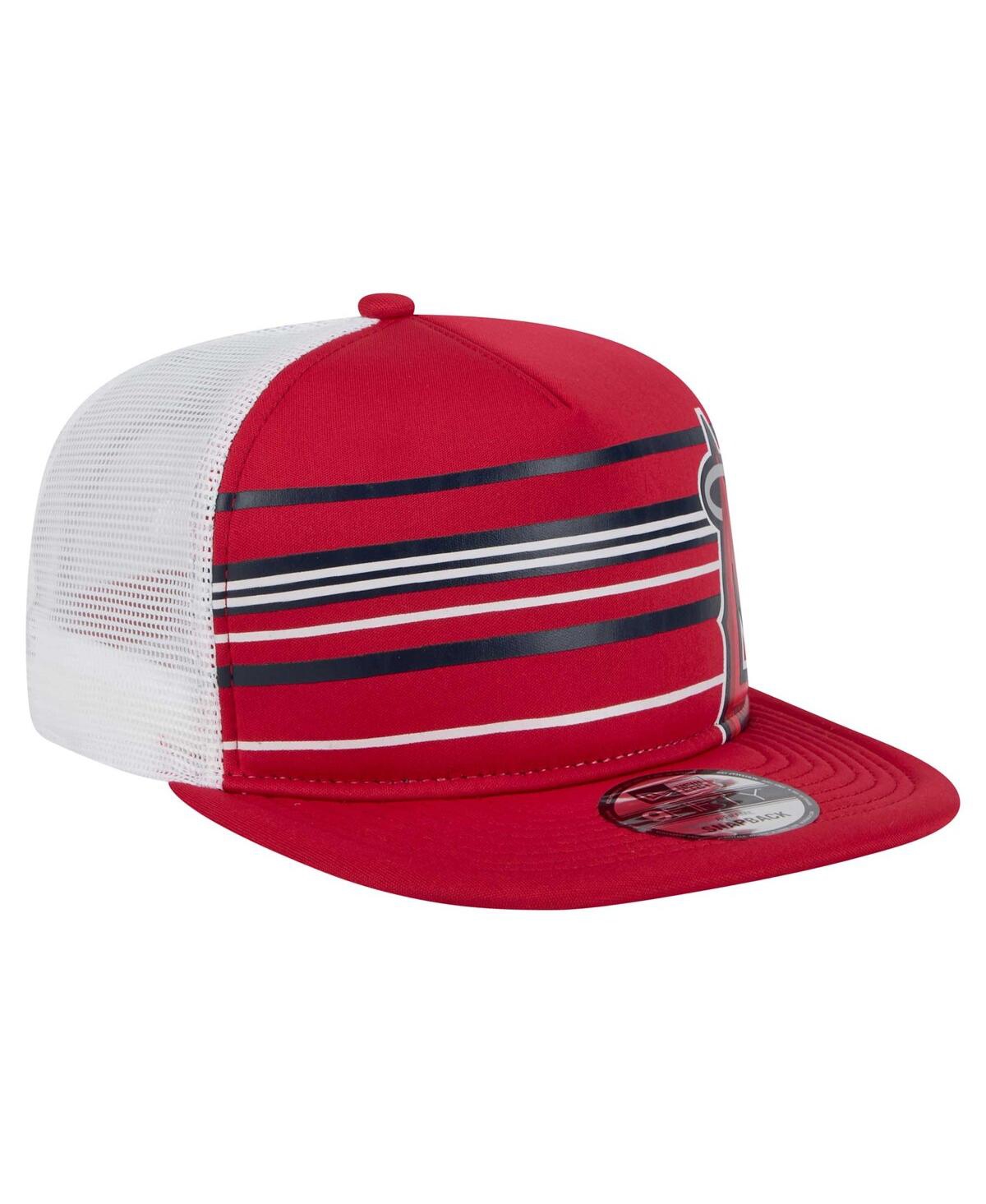 New Era Men's Red Los Angeles Angels 9fifty A-frame Trucker Snapback Hat In Red