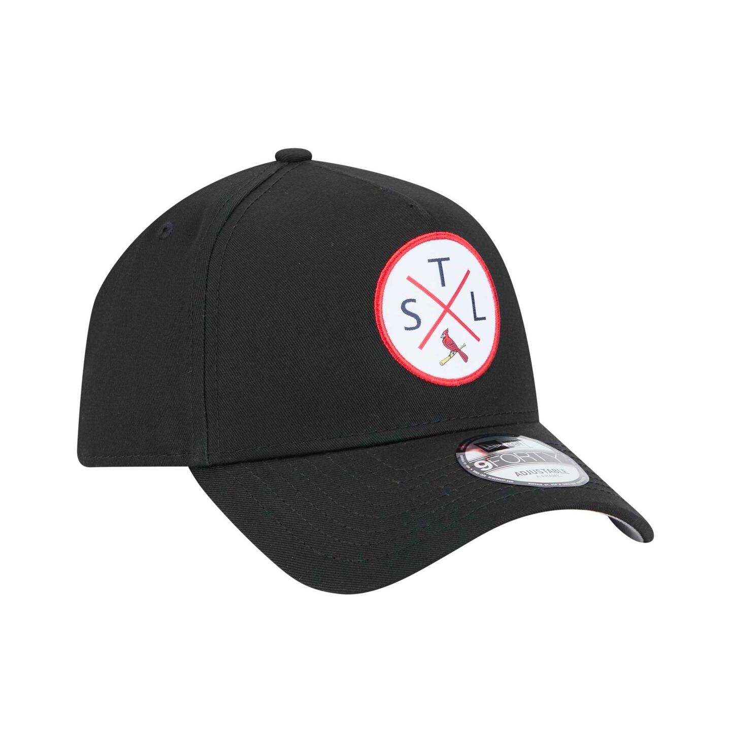 Мужская кепка New Era Black St. Louis Cardinals 9FORTY A-Frame Adjustable Hat — фото 4