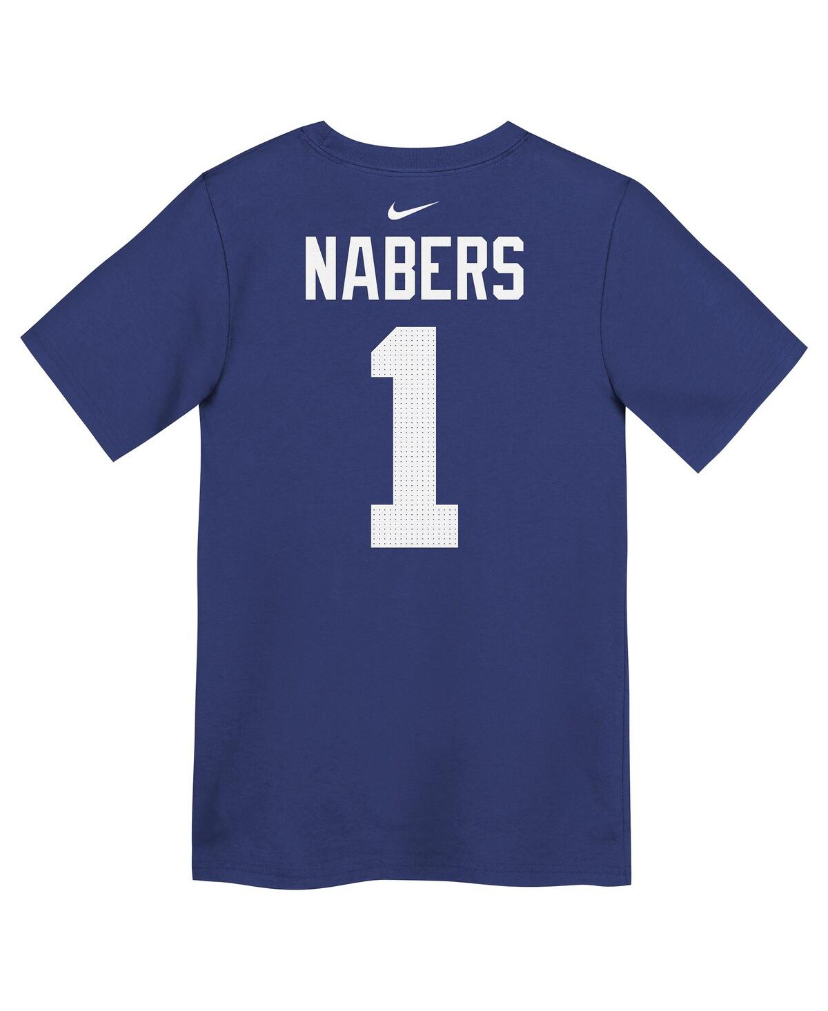 Nike Preschool Malik Nabers Royal New York Giants Name Number T-shirt In Royal