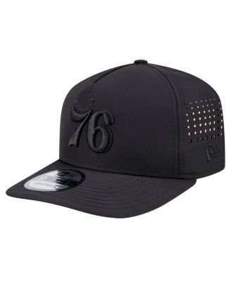 New Era - Men's Black Philadelphia 76ers Vented 9FIFTY A-Frame Snapback Hat
