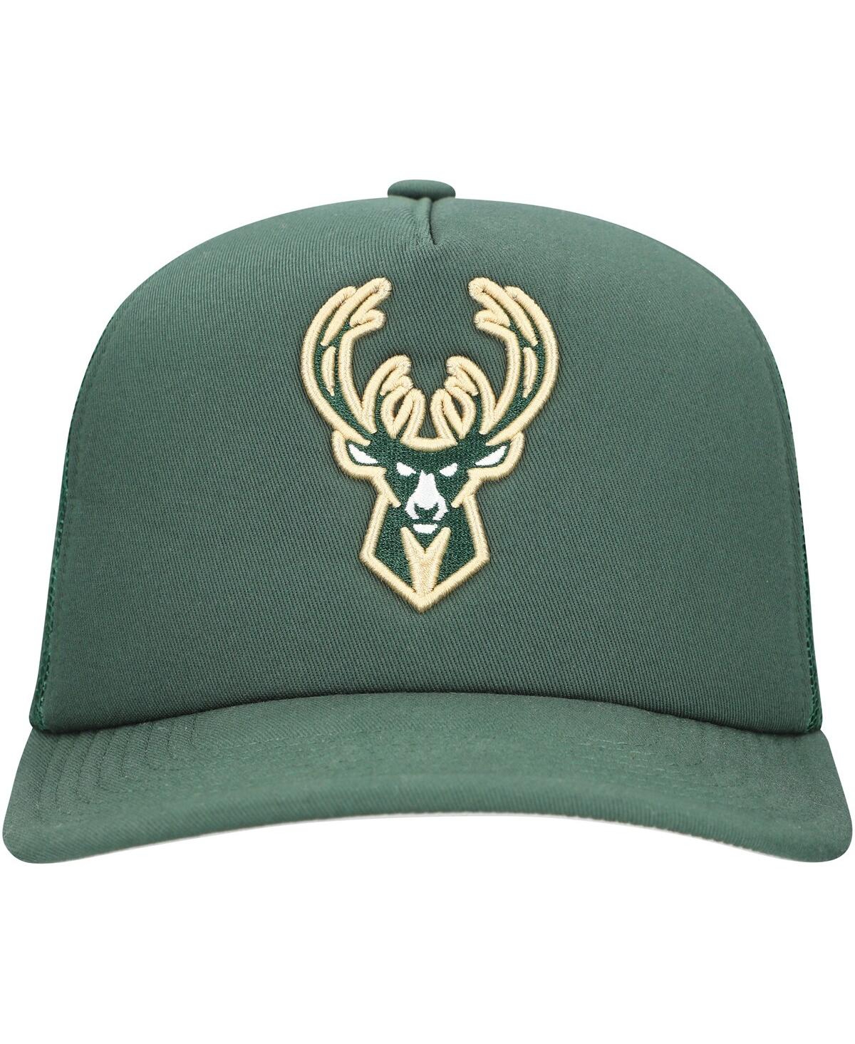 Mitchell & Ness Men's Hunter Green Milwaukee Bucks Core Evergreen Otc Trucker Adjustable Hat In Hunter Green