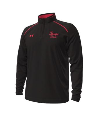 Men's Black Texas Tech Red Raiders Throwback Cursive Quarter-Zip Pullover Sweatshirt