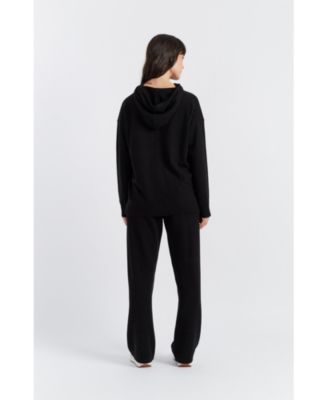 Women's Wool Cashmere Blend Relaxed Hoodie Sweater