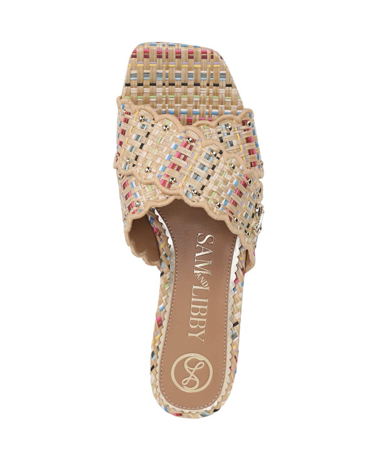 Sam & Libby Women's Khalia Crisscross Block Heel Slide Flat Sandals In Multi