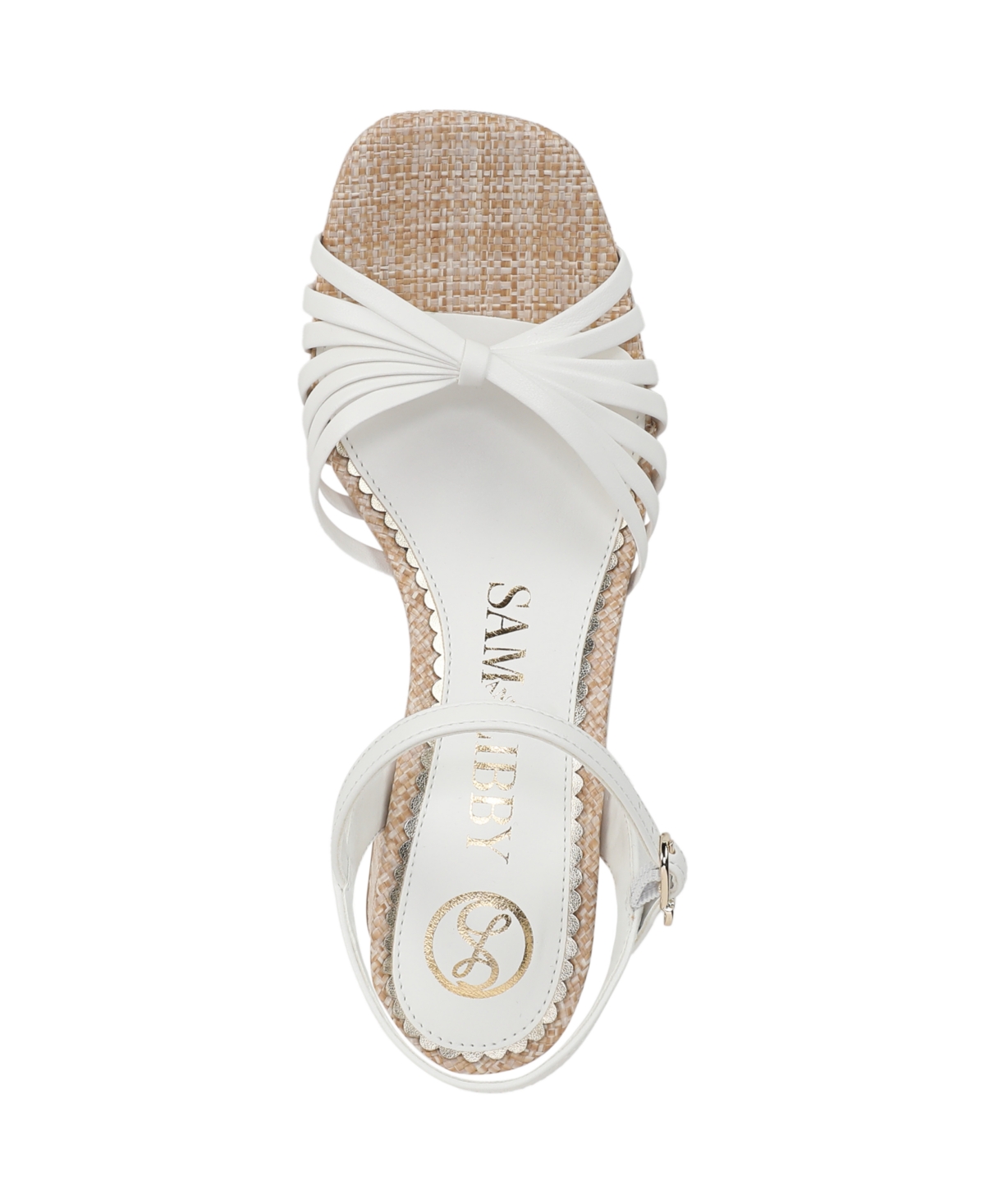 Sam & Libby Women's Lacey Block Heel Strappy Platform Sandals In White