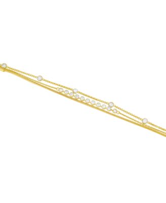 Cubic Zirconia Triple Row Bracelet