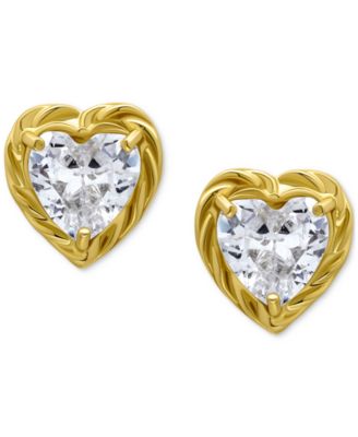 Giani Bernini - Cubic Zirconia Heart Rope Frame Stud Earrings