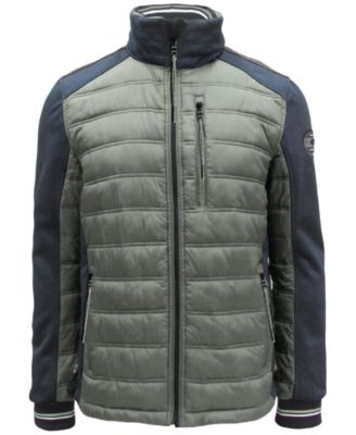 Men's Textured Stowable-Hood Jacket