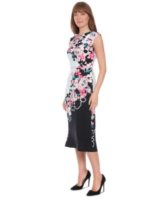 London Times - Women's Floral-Print Midi Dress