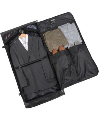 45" Premium Framed Travel Garment Bag with Shoulder Strap and Pockets
