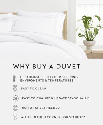 Double Brushed Solid Duvet Cover Set, King/California King