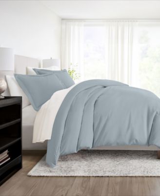 Double Brushed Solid Duvet Cover Set, Full/Queen