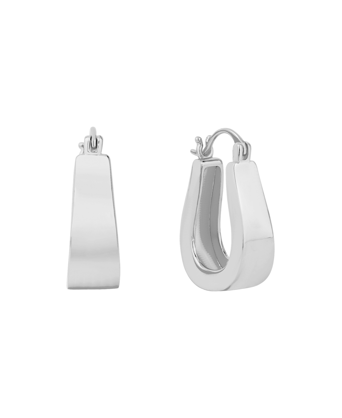 And Now This Polished Click Top Hoop Earrings In Silver