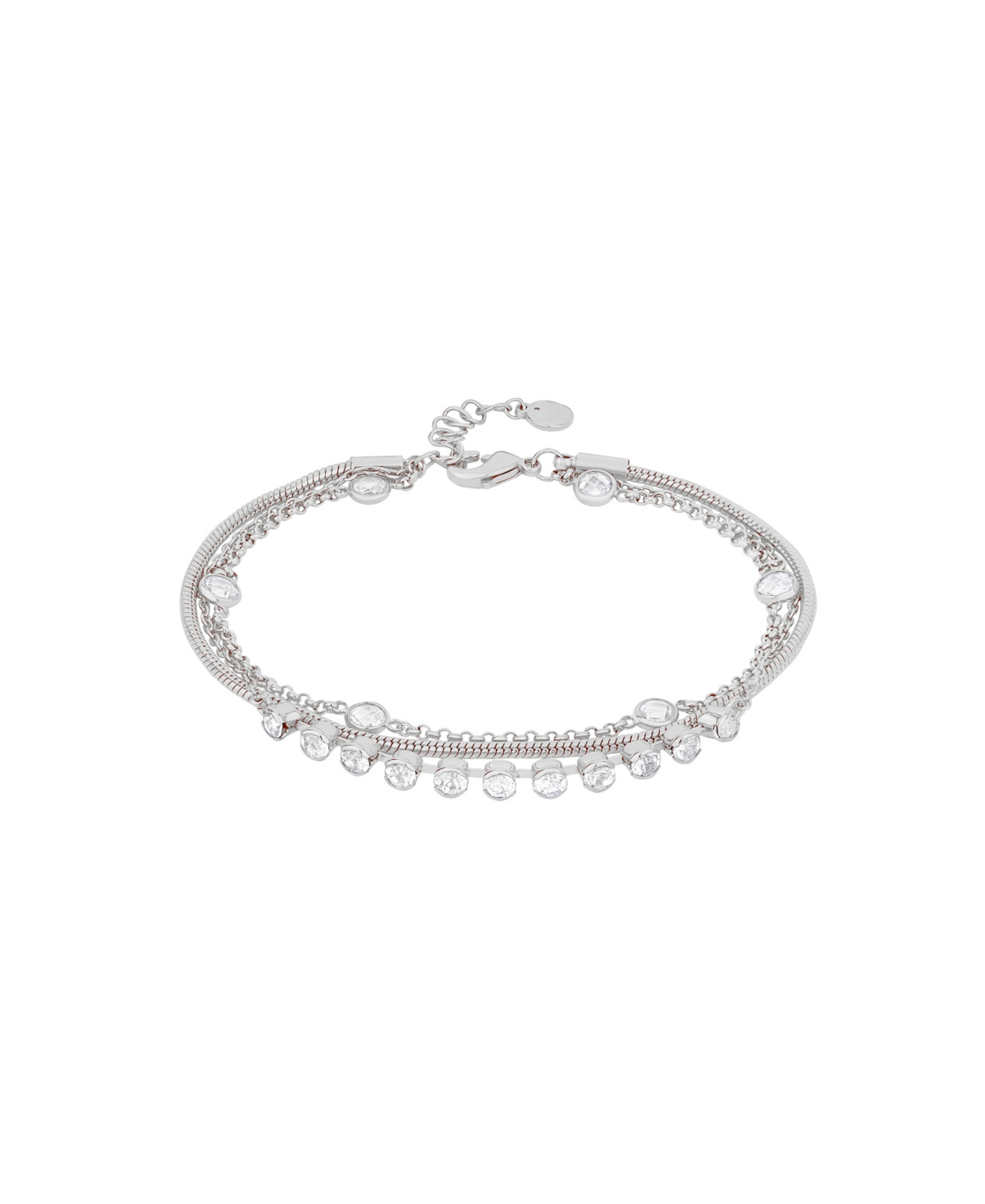 And Now This Cubic Zirconia Triple Row Bracelet In Silver