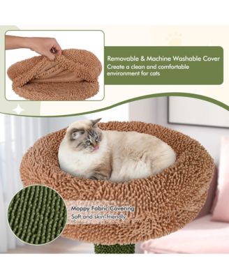 60'' Cat Tree for Indoor Cats Cute Cat Tower w/ Sisal Scratching Posts & Rope