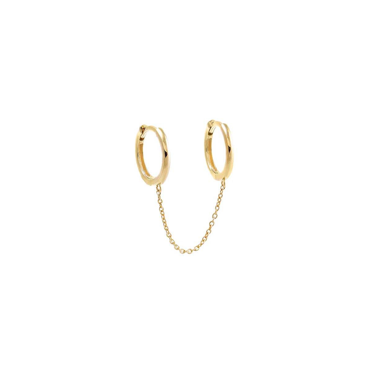 Solid Chain Double Huggie Earring 14K - 14k gold