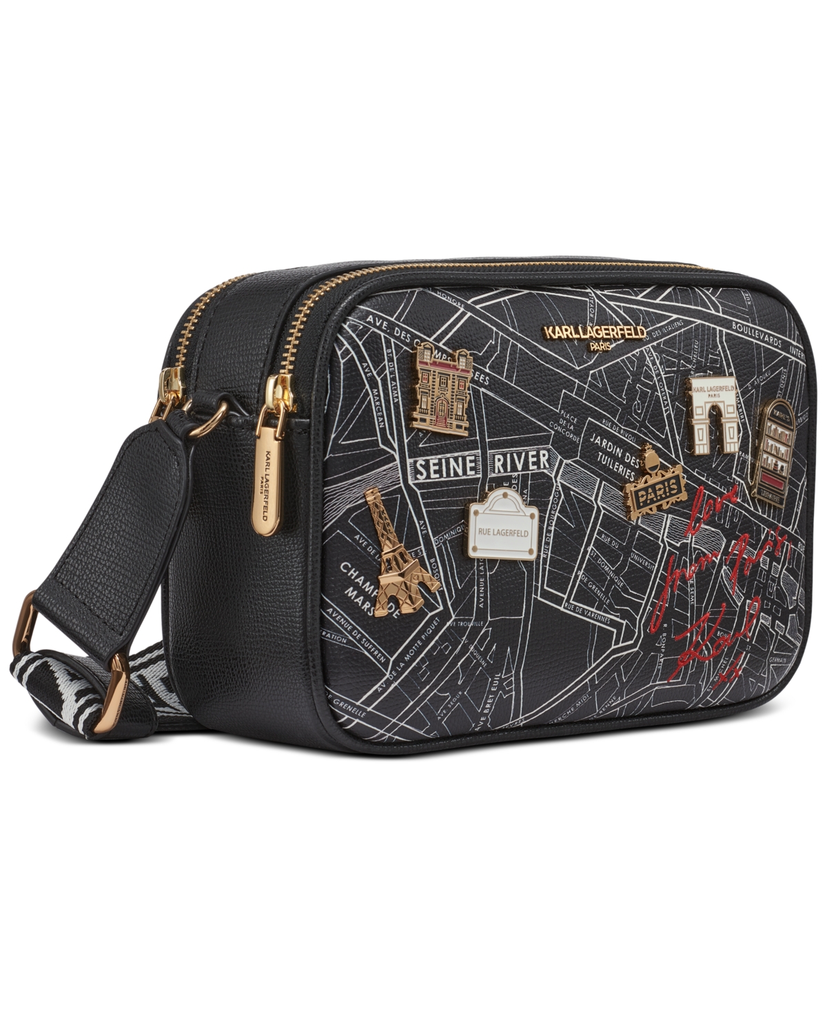 Karl Lagerfeld Maybelle Small Camera Crossbody In Black Multi,black