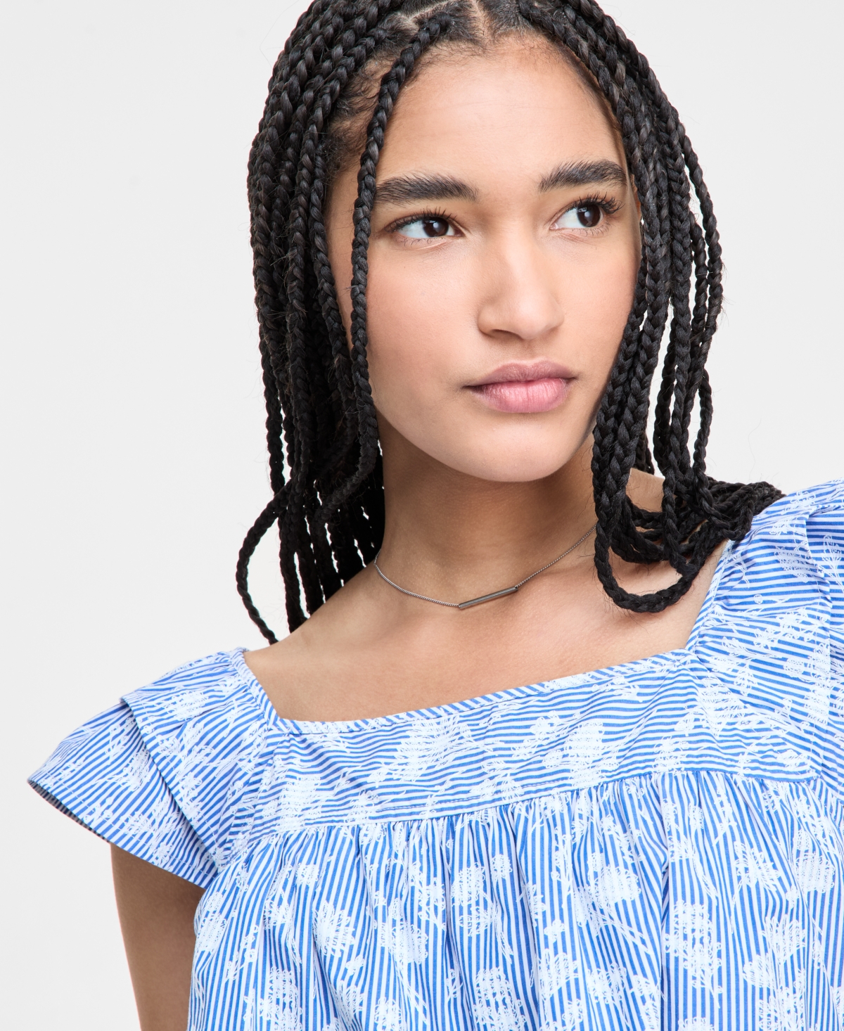 Liverpool Los Angeles The Keeper Cuffed Boyfriend Jeans In Blue,white Floral Stripe