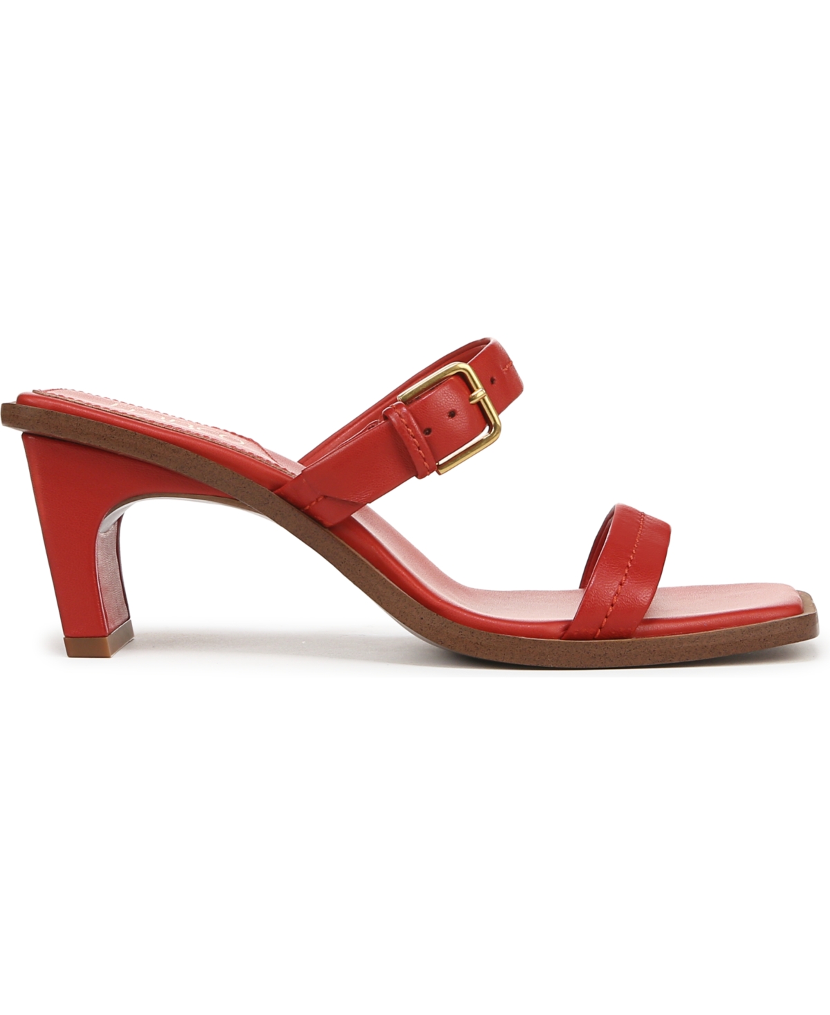Franco Sarto Women's Frenza Open Square Toe Slide Dress Sandals In Vintage Red Leather