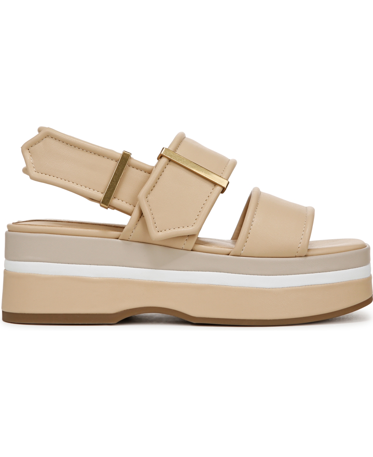 Franco Sarto Piper Slingback Platform Sandal In Buff Beige Faux Leather