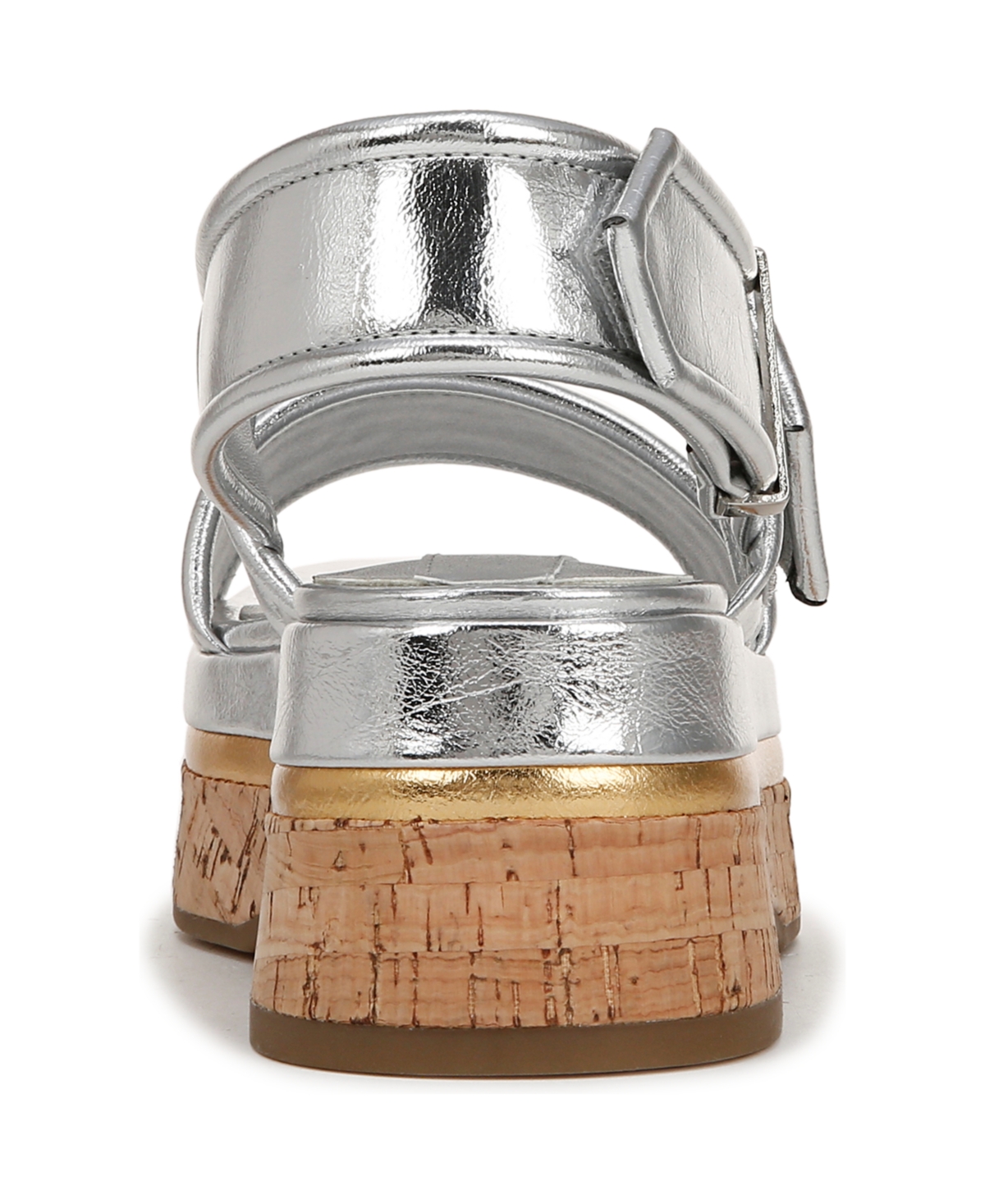 Franco Sarto Piper Slingback Platform Sandal In Silver Faux Leather