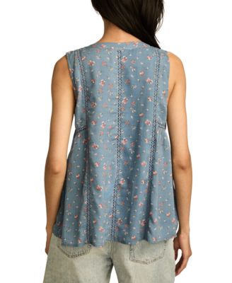 売れ筋商品|||ラッキーブランド カットソー トップス レディース Women's Floral Print Button-Front Sleeveless Top Sage Multi ALÉMAIS Sage Top | Shopbop