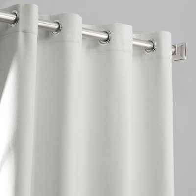 Starlight Off White Grommet Thermal Cross Linen Weave Blackout Curtain