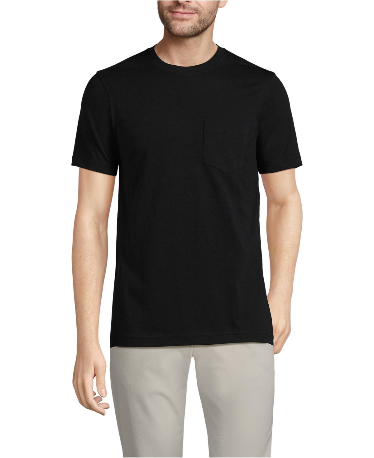 Men's Short Sleeve Cotton Supima Tee With Pocket - Black