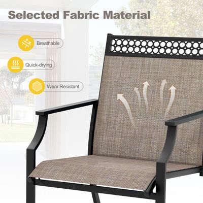 Patio Dining Chairs Set of 4 All Weather Outdoor Chairs w/ High Back & Armrests