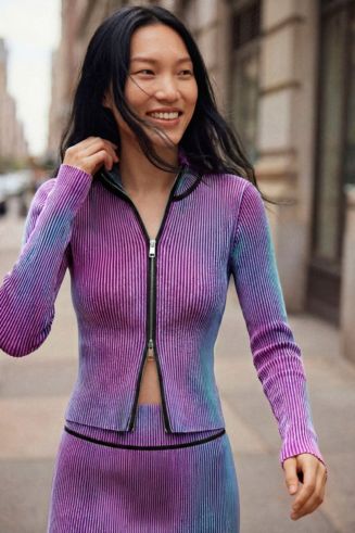 Desigual Women's Double-zip knit jacket - Macy's