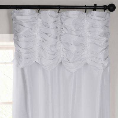 Ruched Vintage Textured Faux Dupioni Silk Curtain