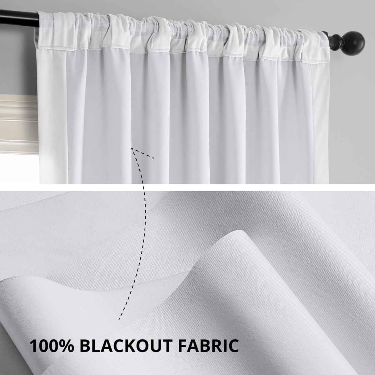 Half Price Drapes Primary White Signature Velvet Blackout Curtain In White