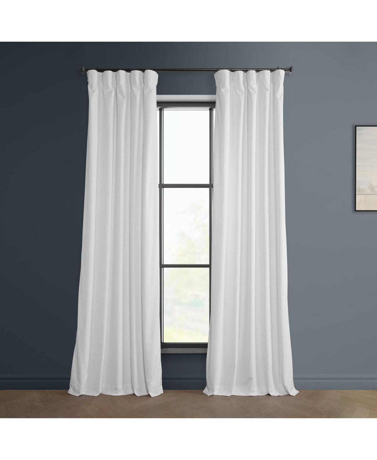 Heritage Plush Velvet Room Darkening Curtain - Eden green