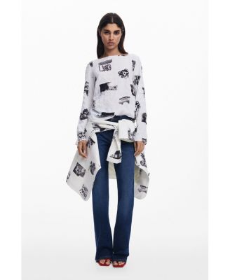 Women's Textured blouse with bows