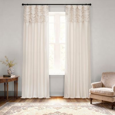 Ruched Vintage Textured Faux Dupioni Silk Curtain