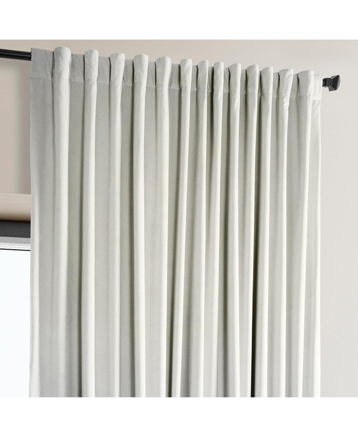 Shop Half Price Drapes Misty White Extra Wide Signature Plush Velvet Hotel Blackout Curtain