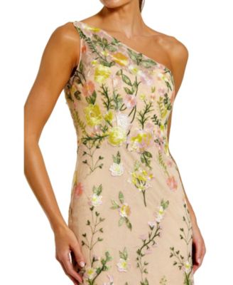 Mac Duggal Women's One Shoulder Lace Embroidered Gown - Macy's