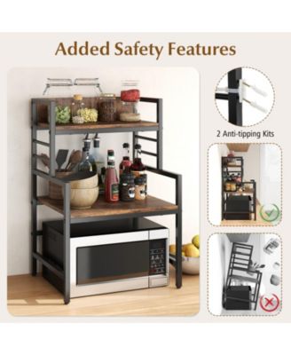 3-Tier Microwave Stand with 2 Open Shelves Practical and Stylish Storage for Kitchen Organization