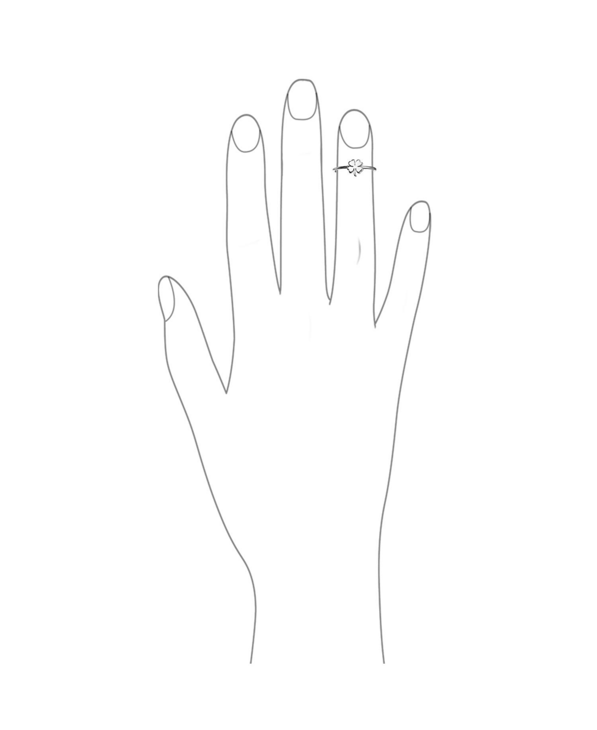 Bling Jewelry Minimalist Gold Plated .925 Sterling Silver Irish Shamrock Four Leaf Clover Midi Knuckle 1MM Band Stackable Ring