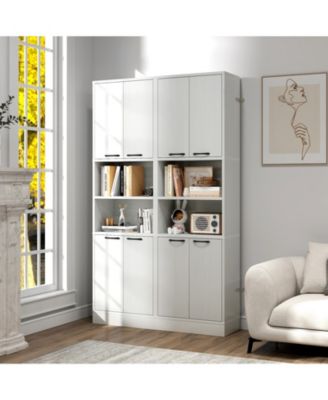 Kitchen Pantry Cabinet Tall Cupboard with Doors and Shelves