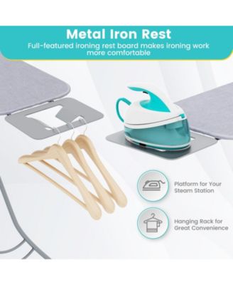 Foldable Ironing Board with Iron Rest and Adjustable Height