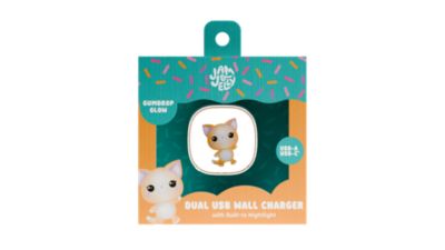 Dual Port USB Wall Charger with Multicolor Nightlight, 5 Bright Colors, Touch Sensor Control