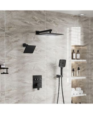 3-Function Dual Shower Head Pressure-balanced Shower System with 4 Sprays Handheld
