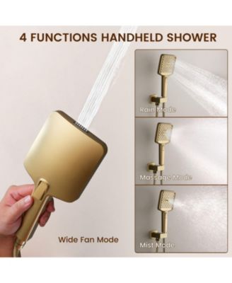 3-Function Dual Shower Head Pressure-balanced Shower System with 4 Sprays Handheld
