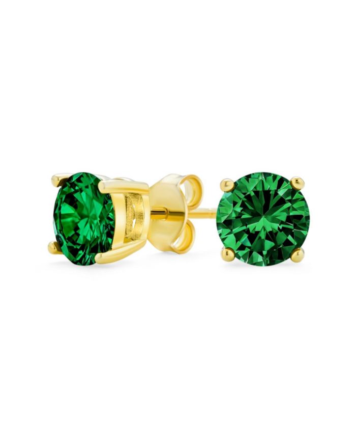 Bling Jewelry 1CT Round Cubic Zirconia CZ Solitaire Stud Earrings 14K